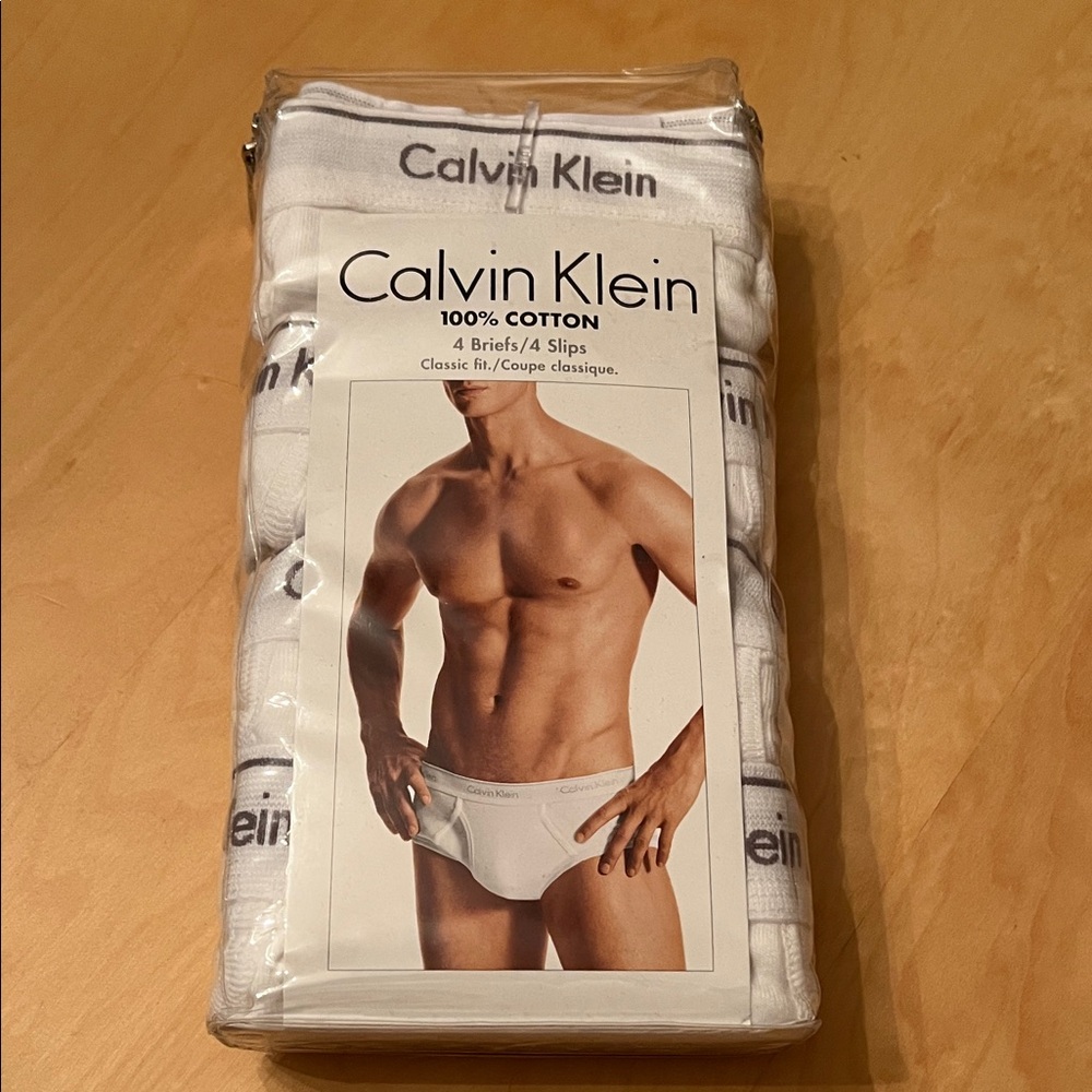 Calvin Klein Men's White Cotton Briefs - 4 Pack